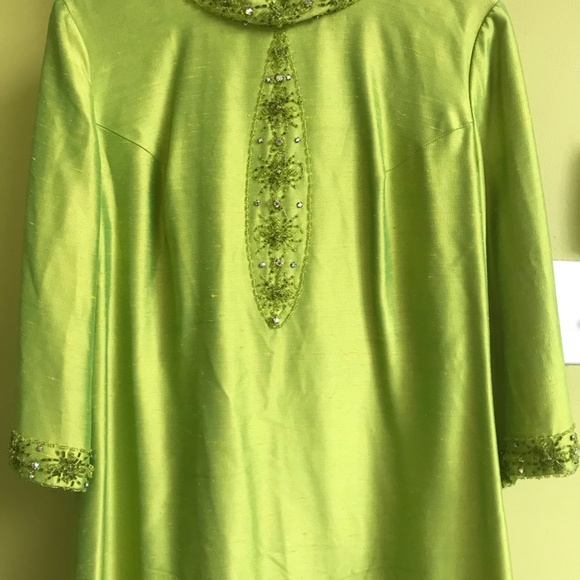 Stunning Raw Silk Beaded Vintage Dress - Picture 4 of 11